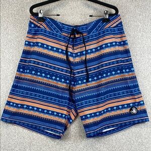 Body Glove Vapor board shorts palm tree print stripes 36